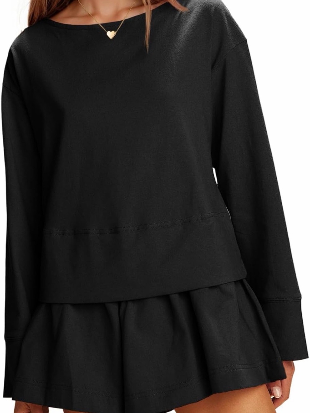 Black Women's Long Sleeve Romper